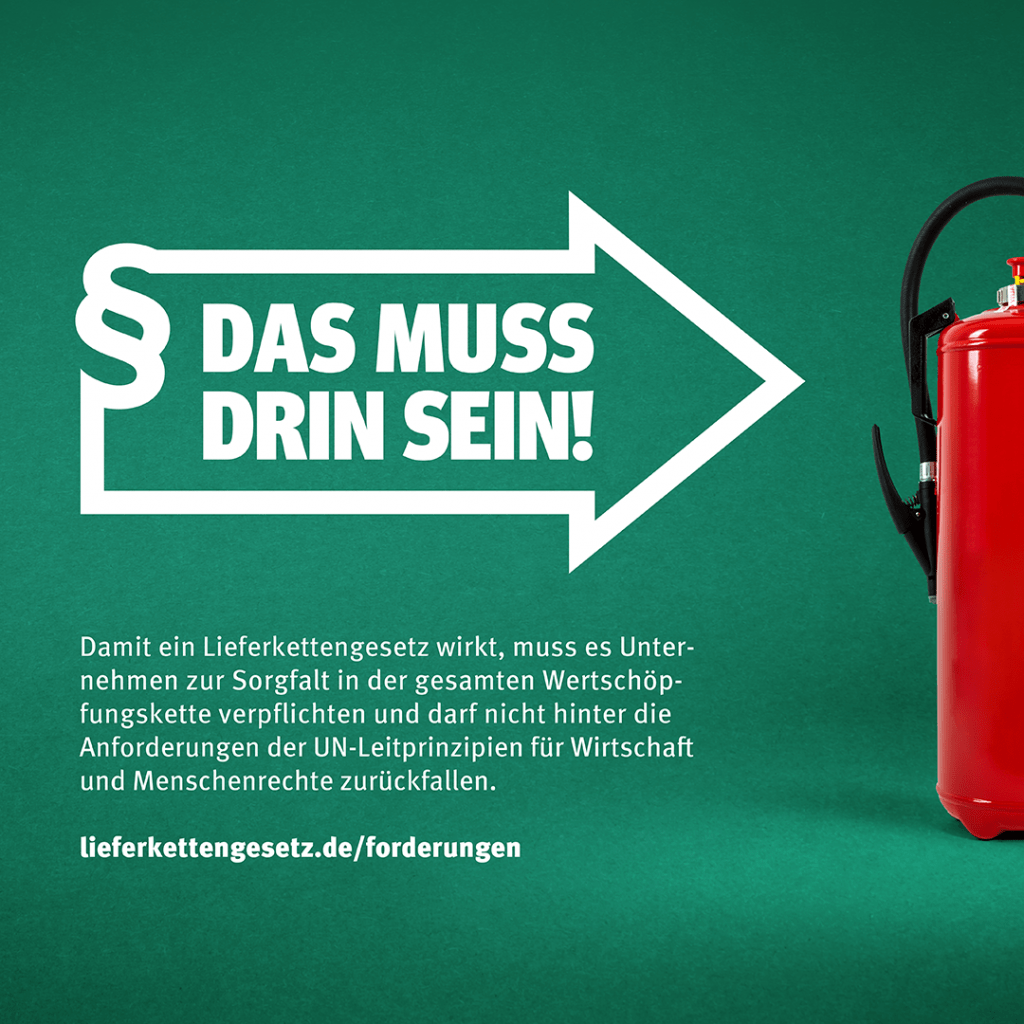 Lieferkettengesetz Forderungen Shareable 1080x1080 1 Rechtsexpert*innen legen Anforderungen an Lieferkettengesetz vor Kampagne für Saubere Kleidung | Clean Clothes Campaign Germany