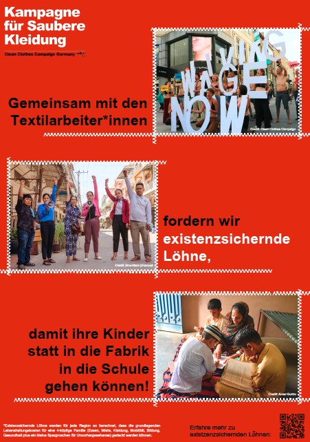 Plakate: Die Schattenseiten der Modeindustrie 6 Plakat Loehne rot Plakate: Die Schattenseiten der Modeindustrie Kampagne für Saubere Kleidung | Clean Clothes Campaign Germany