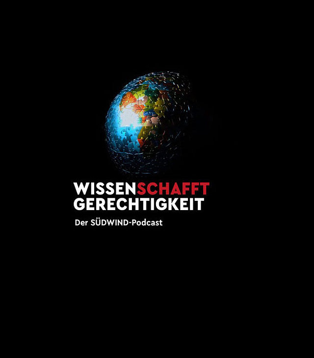 Dier Erdkugel vor dunklem Hintergrund mit Schrift