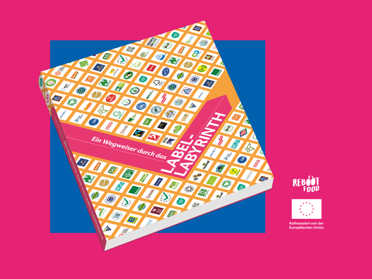 Die Titelseite eines dicken Heftes vor lila und rosafarbenem Hintergrund