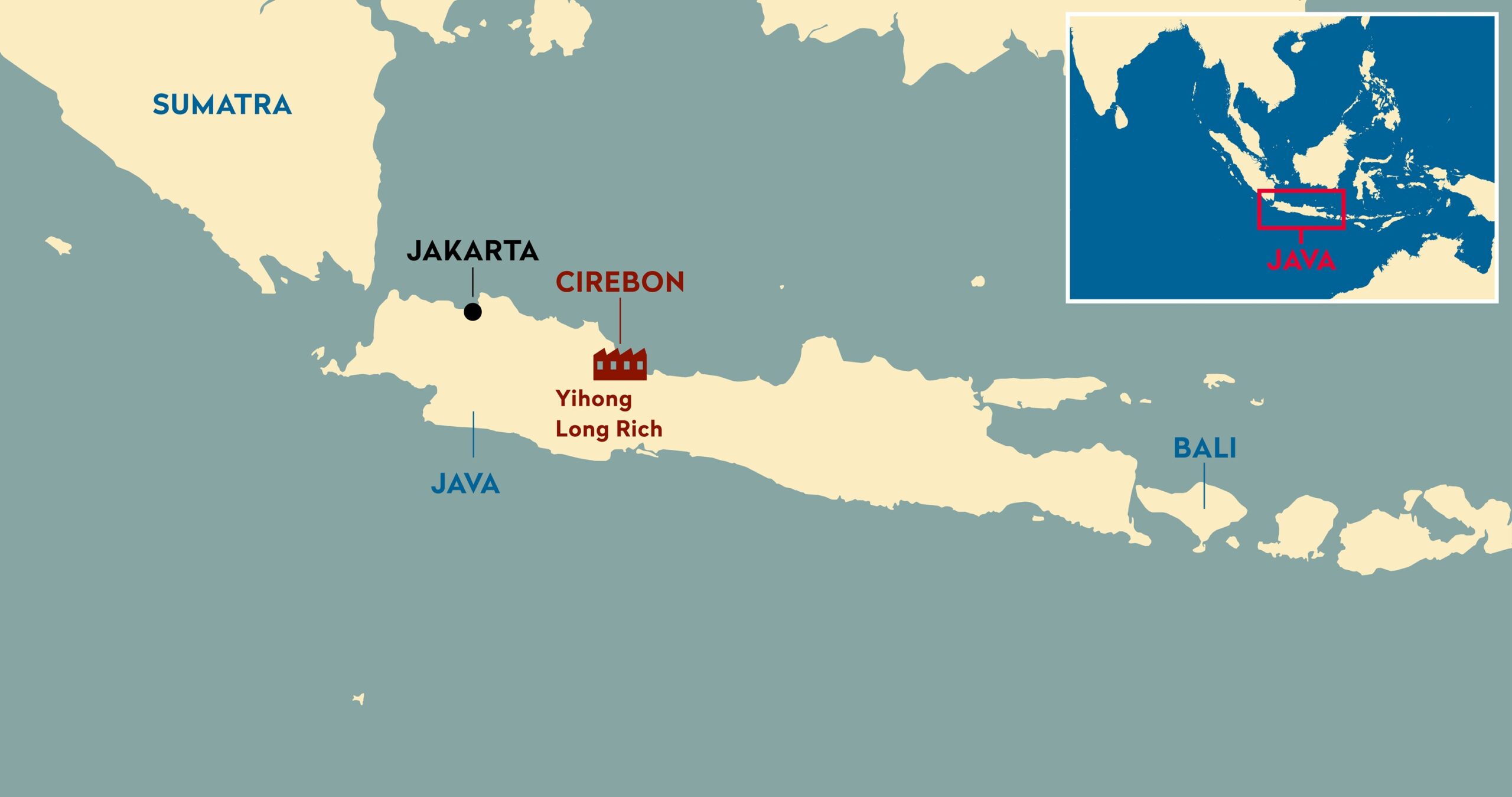 Indonesien: Zulieferer von On stellt entlassene Gewerkschafter*innen wieder ein 2 Karte von Java mit Informationen zu Fabriken